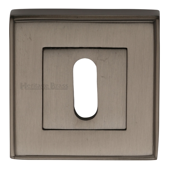DEC7000-MB  Matt Bronze  Heritage Brass Art Deco Square Mortice Key Escutcheon