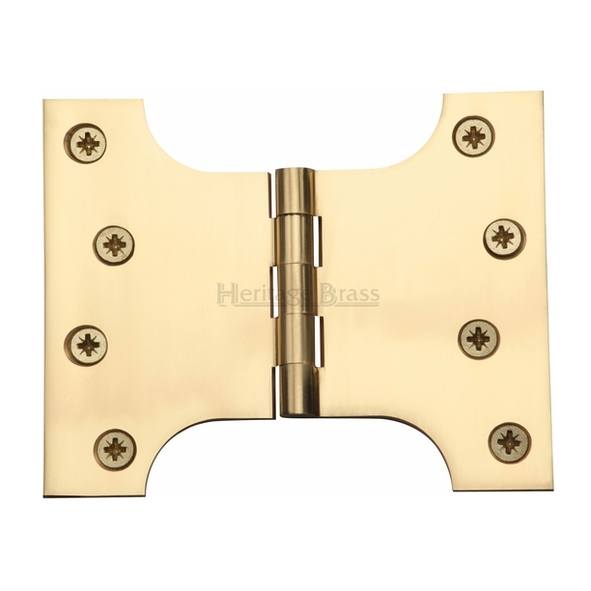 HG99-390-PB • 100 x 125 x 075mm • Polished Brass [50kg] • Unwashered Brass Parliament Hinges