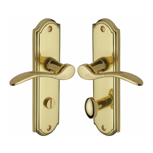 HOW1330-PB  Bathroom [57mm]  Polished Brass  Heritage Brass Howard Levers On Backplates