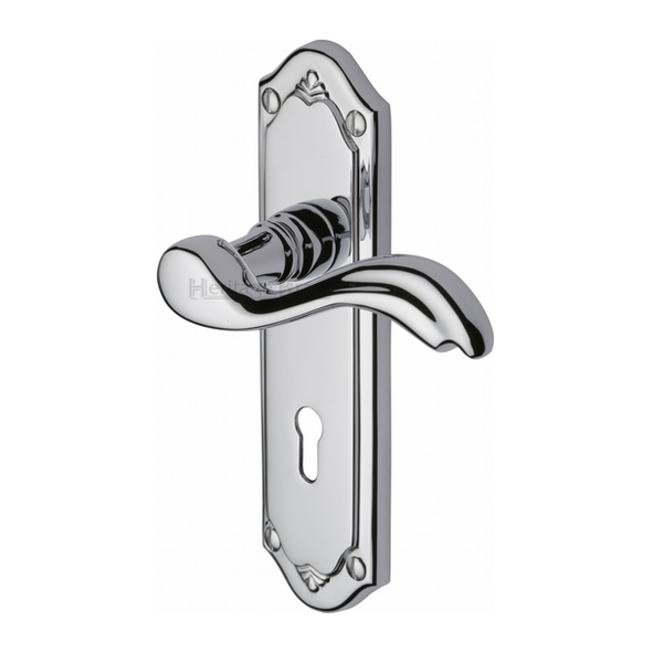 MM991-PC • Standard Lock [57mm] • Polished Chrome • Heritage Brass Lisboa Levers On Backplates
