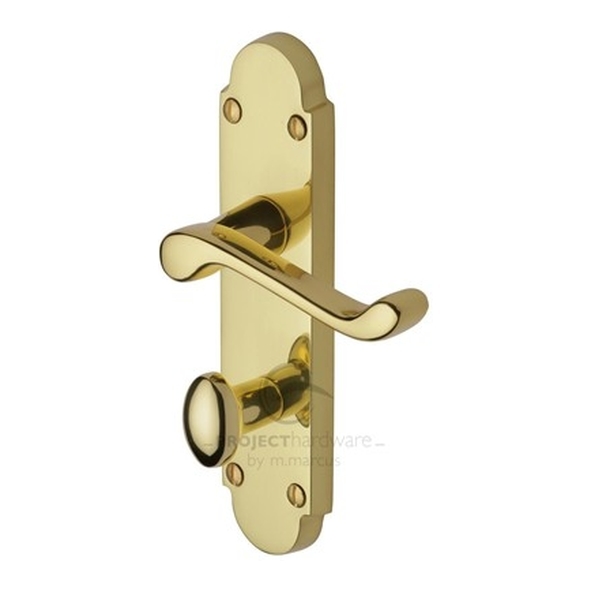 PR520-PB  Bathroom [57mm]  Polished Brass  Heritage Brass Milton Economy Levers On Backplates