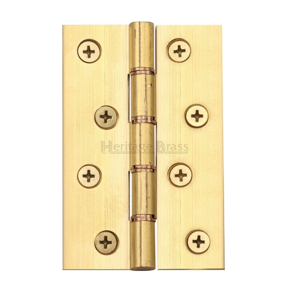 HG99-350-NB • 100 x 068 x 3.7mm • Plain Brass [55kg] • Phospher Bronze Washered Square Corner Brass Butt Hinges