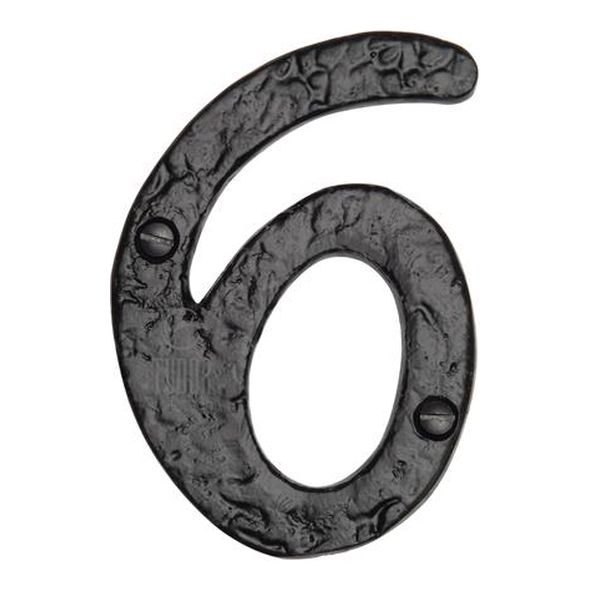 TC355 6/9 • 102mm • Antique Black Iron • Heritage Brass Brass Face Fixing Numeral 6/9