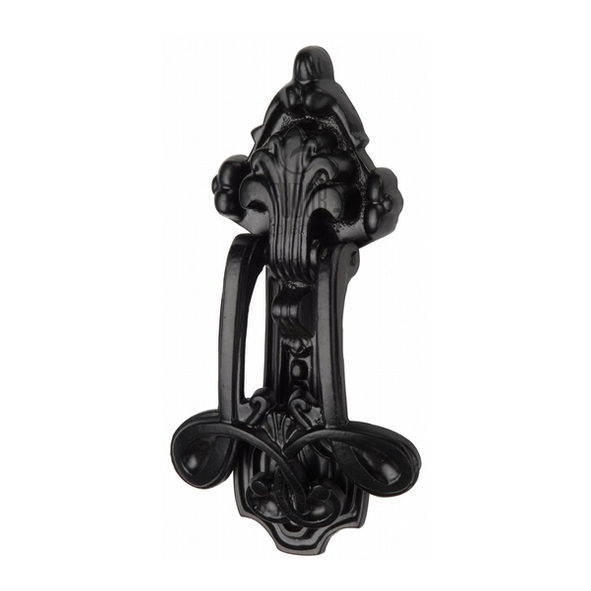 TC539  204 x 107mm  Antique Black Iron  Heritage Brass Fancy Door Knocker