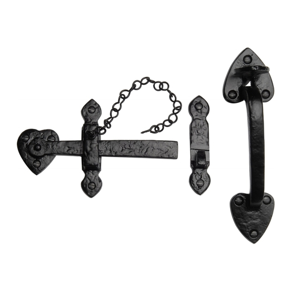 TC565  150mm Latch  Antique Black Iron  Heritage Brass Suffolk Latch