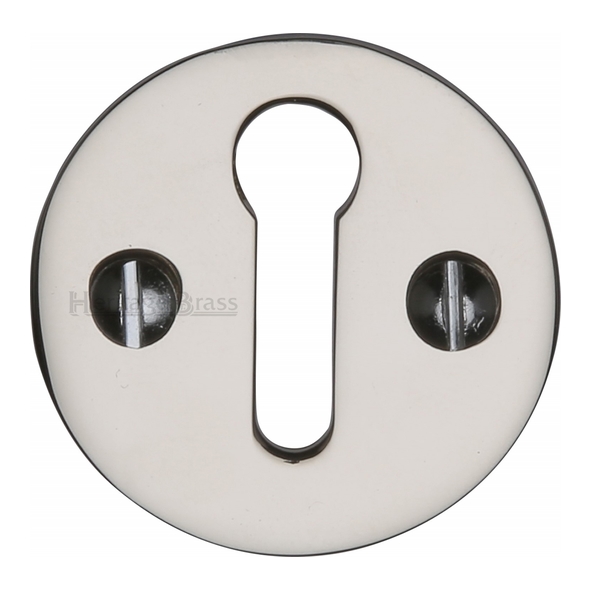 V1010-PNF • Polished Nickel • Heritage Brass Victorian Open Mortice Key Escutcheon