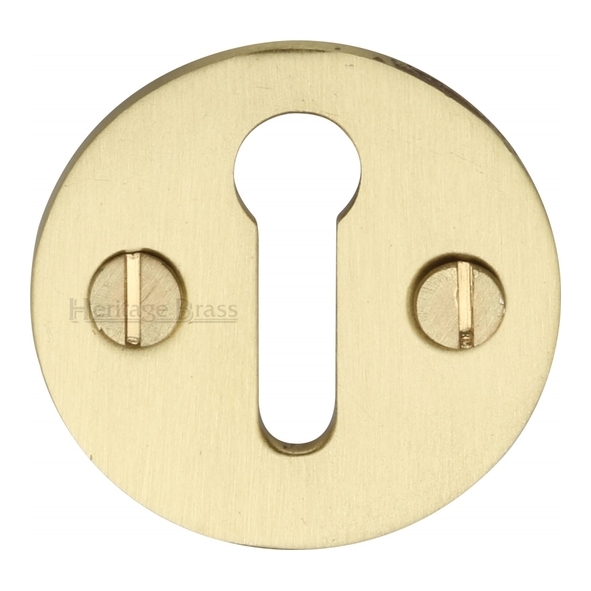 V1010-SB • Satin Brass • Heritage Brass Victorian Open Mortice Key Escutcheon