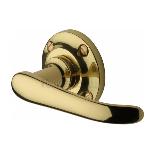PR930-PB  Polished Brass  Heritage Brass Avon Levers On Traditional Round Roses