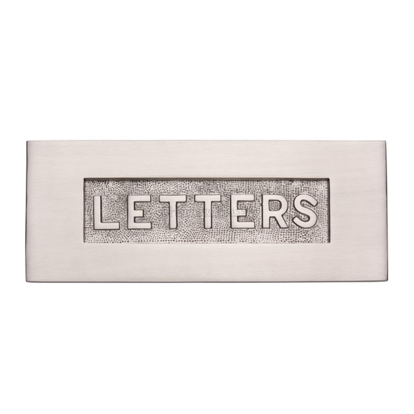 V845-SN • 254 x 101mm • Satin Nickel • Heritage Brass Victorian Sprung Letter Plate With Knocker