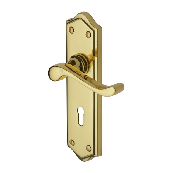 W4200-PB • Standard Lock [57mm] • Polished Brass • Heritage Brass Buckingham Levers On Backplates