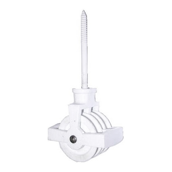 42-WH  Double Wheel Pulley Only  White  For Laundry Hanging Set