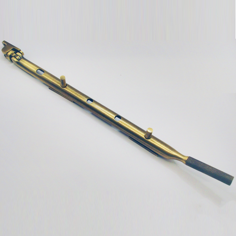 THD076/AB  300mm  Antique Brass  Knurled End Casement Stay