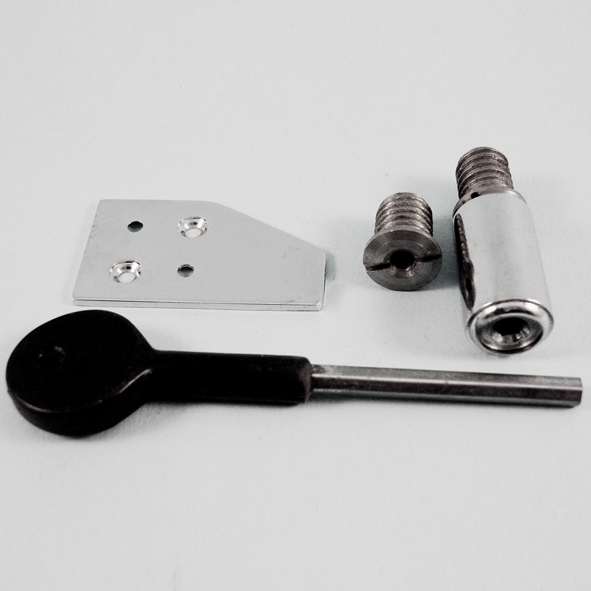 THD256/CP  28mm  Polished Chrome  Surface Sash Stop With Stainless Steel Insert and Extended Key