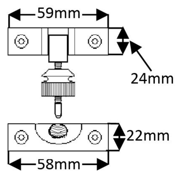 TWC001/SCP • Non-Locking • Satin Chrome • Forged Brighton Sash Fastener