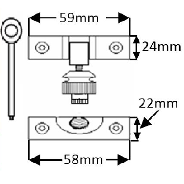 TWC001L/CP • Locking • Polished Chrome • Forged Brighton Sash Fastener