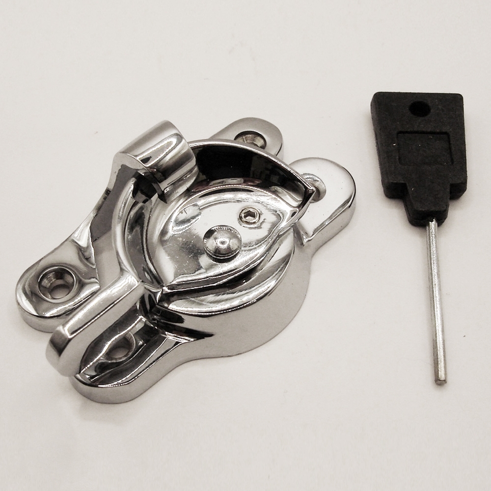 TWC002L/CP  Locking  Polished Chrome  Forged Fitch Sash Fastener