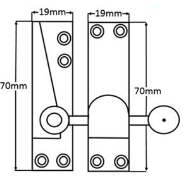 TWC003/PB • Non-Locking • Polished Brass • Forged Straight Arm Sash Fastener