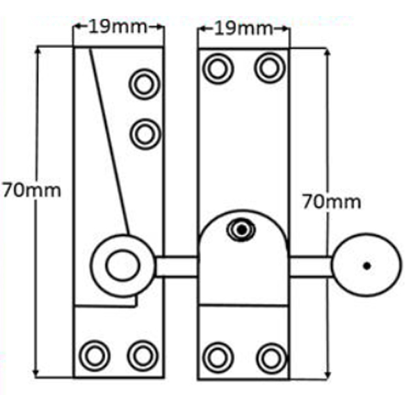 TWC003L/AN • Locking • Antique Nickel • Forged Straight Arm Sash Fastener