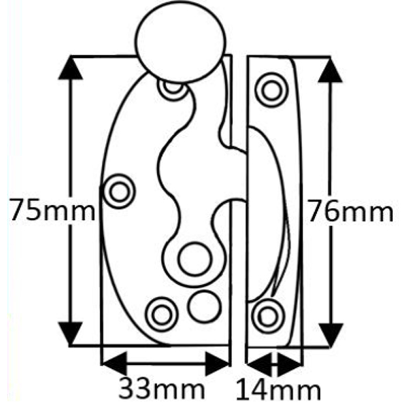 TWC008/AB • Non-Locking • Antique Brass • Forged Heavy Classic Claw Sash Fastener