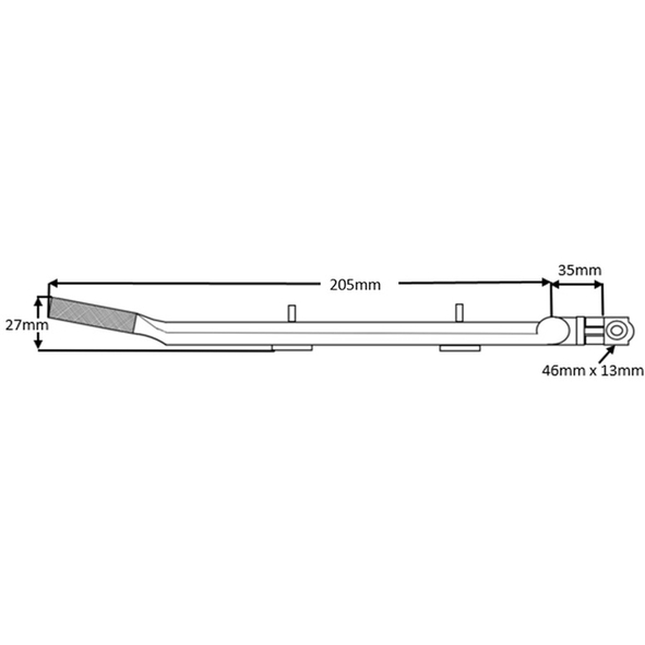 THD074/AB • 200mm • Antique Brass • Knurled End Casement Stay