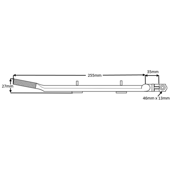 THD075/CP • 250mm • Polished Chrome • Knurled End Casement Stay