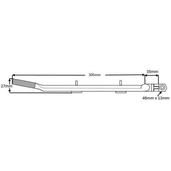 THD076/SNP • 300mm • Satin Nickel • Knurled End Casement Stay