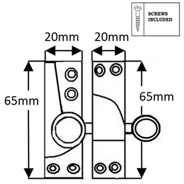 THD078/BLP • Non-Locking • Black Polished • Straight Arm Knurled Knob Sash Fastener