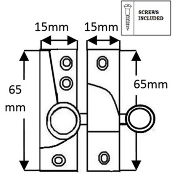 THD078N/BRO • Non-Locking • Bronze • Narrow Straight Arm Knurled Knob Sash Fastener