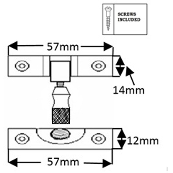 THD080/SNP • Non-Locking • Satin Nickel • Narrow Brighton Pattern Knurled Top Sash Fastener