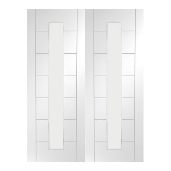 XL Joinery Internal White Primed Palermo Door Pairs [Clear Glass]
