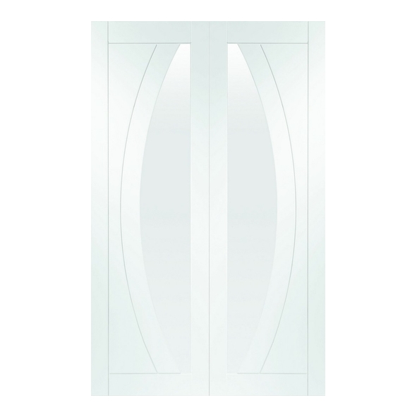 XL Joinery Internal White Primed Salerno Door Pairs [Clear Glass]
