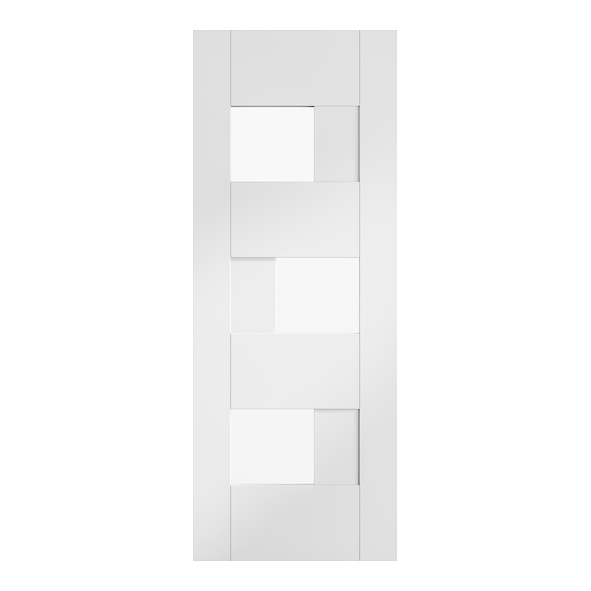 XL Joinery Internal White Perugia Pre-Finished Doors [Clear Glass]