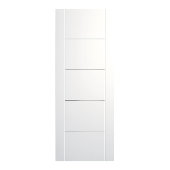 XL Joinery Internal White Portici Pre-Finished Doors With Aluminium Inlay