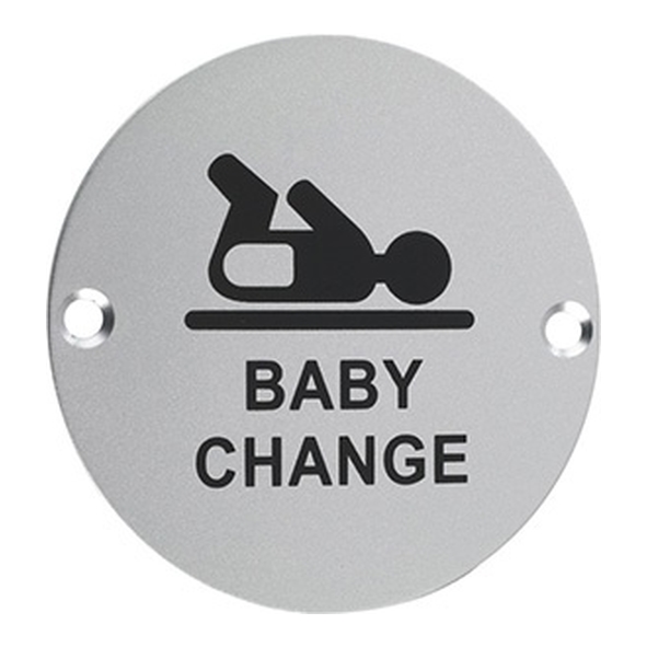 801.60523.111  075mm   Satin Aluminium  Screen Printed Baby Change Symbol