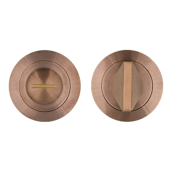 RT004PVDBZ  PVD Satin Bronze  Rosso Tecnica Round Bathroom Turn With Release