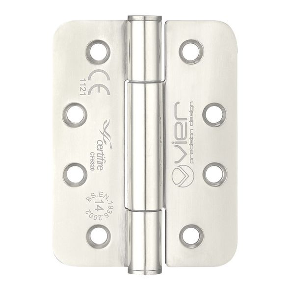 VHC243R-PSS  102 x 076 x 3.0mm  Polished [160kg]  G14 CE Concealed Bearing Radiused Corner 201 Stainless Butt Hinges