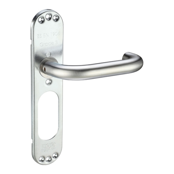 ZCSIP19 • Satin Stainless • Zoo Hardware Grade 304 19mm Ø Levers On Large Inner Backplates