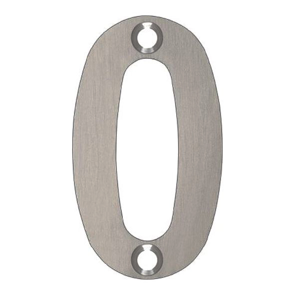ZSN00SS • 050mm • Satin Stainless • Zoo Hardware Face Fixing Numeral 0
