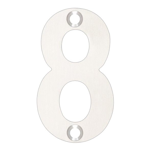 ZSN08PS • 050mm • Polished Stainless • Zoo Hardware Face Fixing Numeral 8