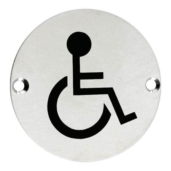 E424-04  075mm   Satin Stainless  Format Screen Printed Disabled Symbol