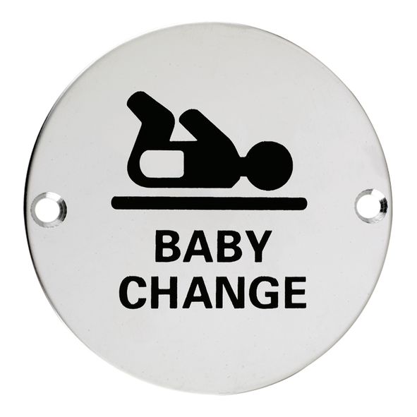 E426-02  075mm   Polished Stainless  Format Screen Printed Baby Change Symbol