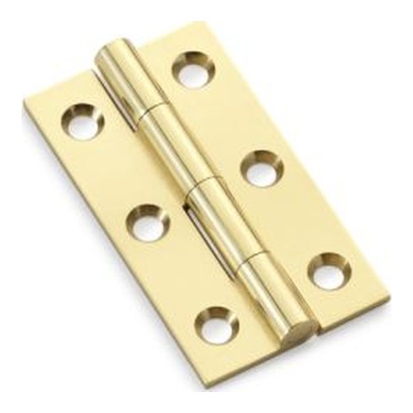 AW050-CH-PB • 50 x 28 x 1.5mm • Polished Brass • Alexander & Wilks Solid Drawn Cabinet Butt Hinges