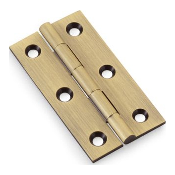 AW064-CH-AB  64 x 35 x 2.2mm  Antique Brass  Alexander & Wilks Solid Drawn Cabinet Butt Hinges