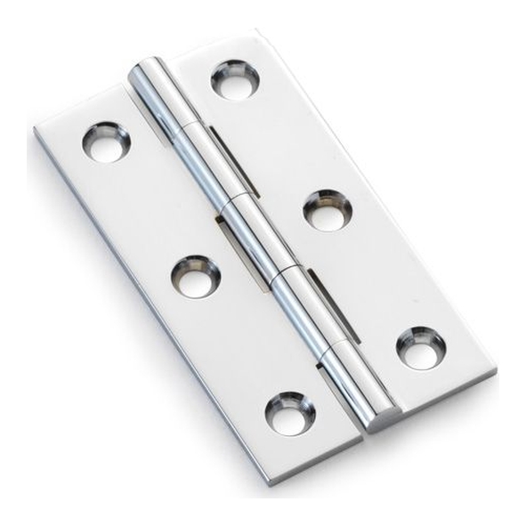 AW064-CH-PC  64 x 35 x 2.2mm  Polished Chrome  Alexander & Wilks Solid Drawn Cabinet Butt Hinges