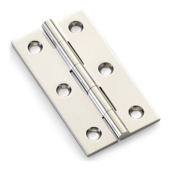 AW064-CH-PN  64 x 35 x 2.2mm  Polished Nickel  Alexander & Wilks Solid Drawn Cabinet Butt Hinges