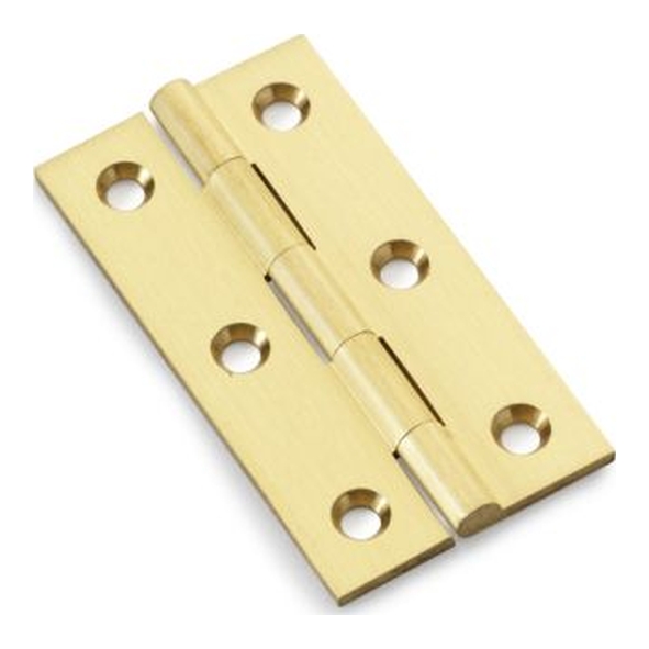 AW064-CH-SB  64 x 35 x 2.2mm  Satin Brass  Alexander & Wilks Solid Drawn Cabinet Butt Hinges