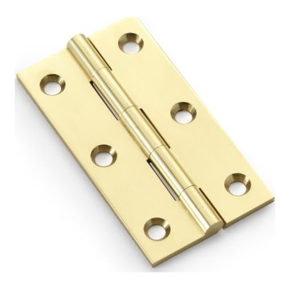 AW075-CH-PB  75 x 41 x 2.5mm  Polished Brass  Alexander & Wilks Solid Drawn Cabinet Butt Hinges