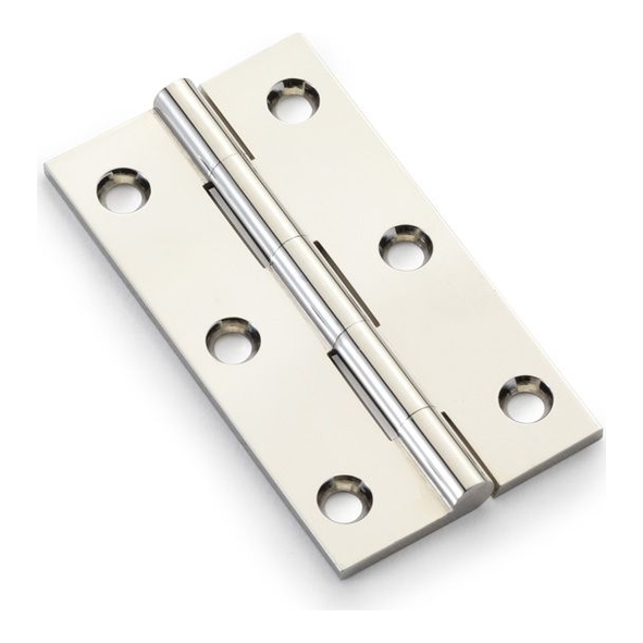 AW075-CH-PN  75 x 41 x 2.5mm  Polished Nickel  Alexander & Wilks Solid Drawn Cabinet Butt Hinges