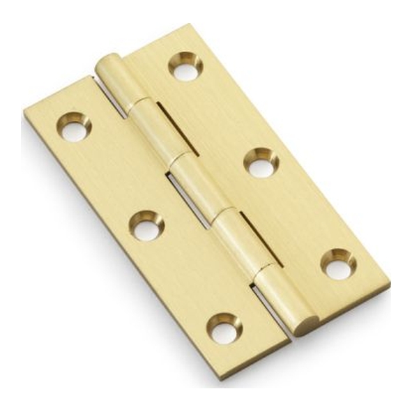 AW075-CH-SB • 75 x 41 x 2.5mm • Satin Brass • Alexander & Wilks Solid Drawn Cabinet Butt Hinges