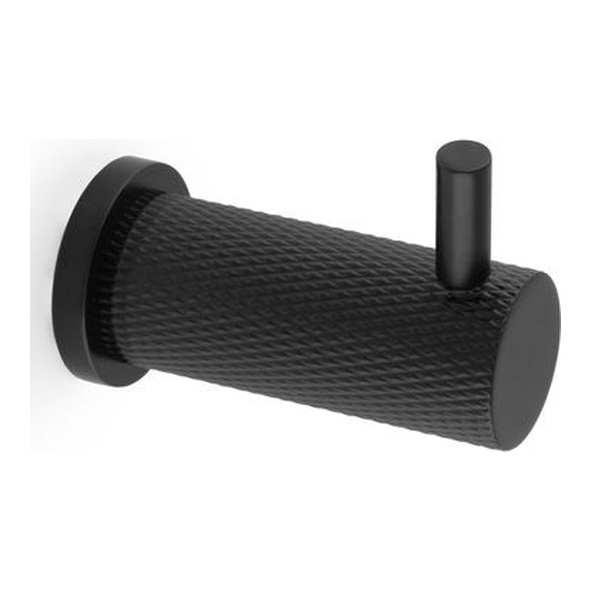 AW775BL  Black  Alexander & Wilks Diamond Knurled Coat Hook